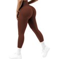 thumbnail image 4 of Gibobby Pantalones de mezclilla Pantalones de yoga sin costuras de color melocotón para mujer, mallas de yoga deportivas de cintura alta ajustadas y transpirables(Café， S), 4 of 5