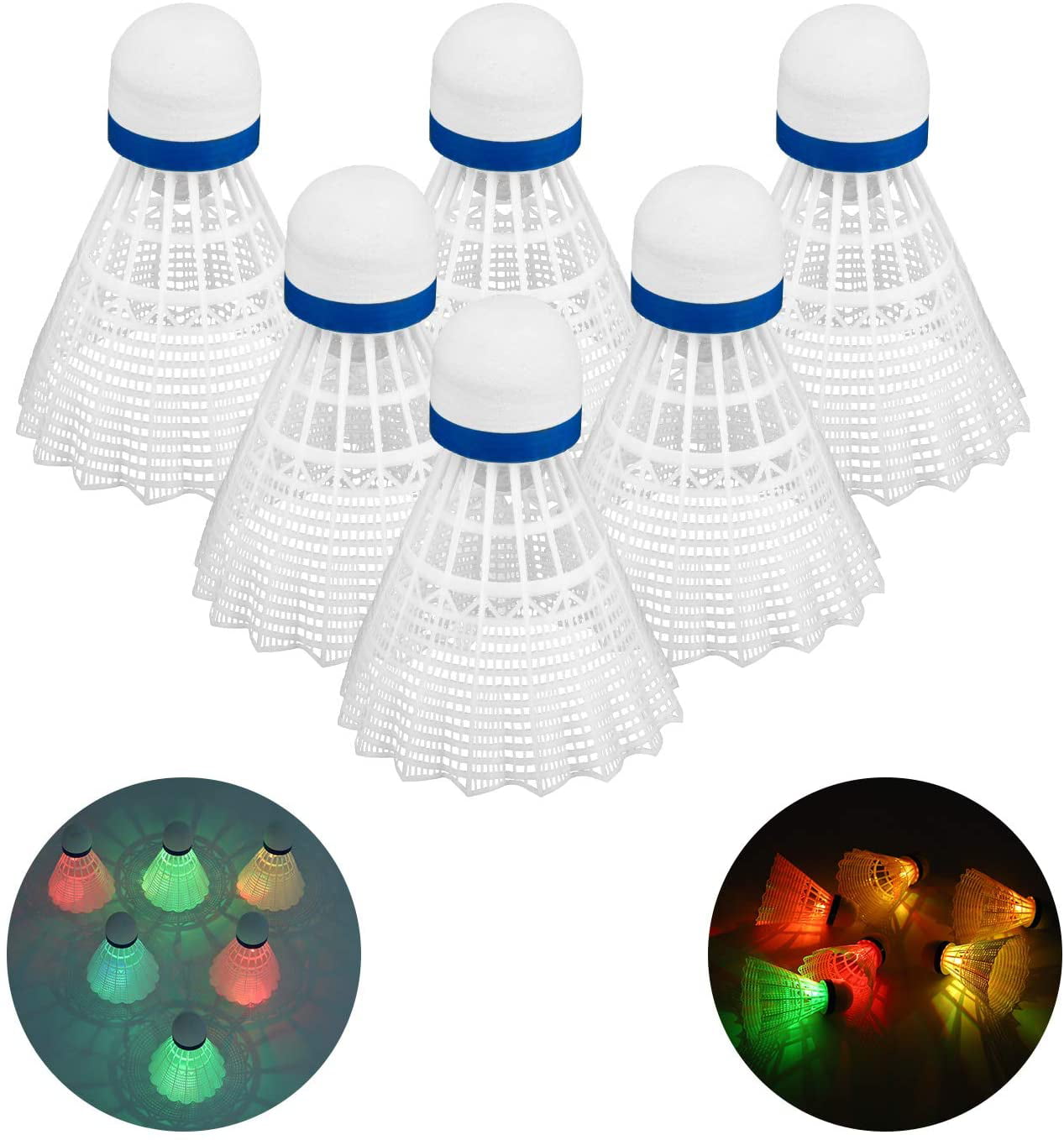 GLOGLOW 6Pcs/Set Professional Nylon Badminton Ball with Great Stability and Durability Outdoor Sports Hight Speed Training Badminton Shuttlecocks 
