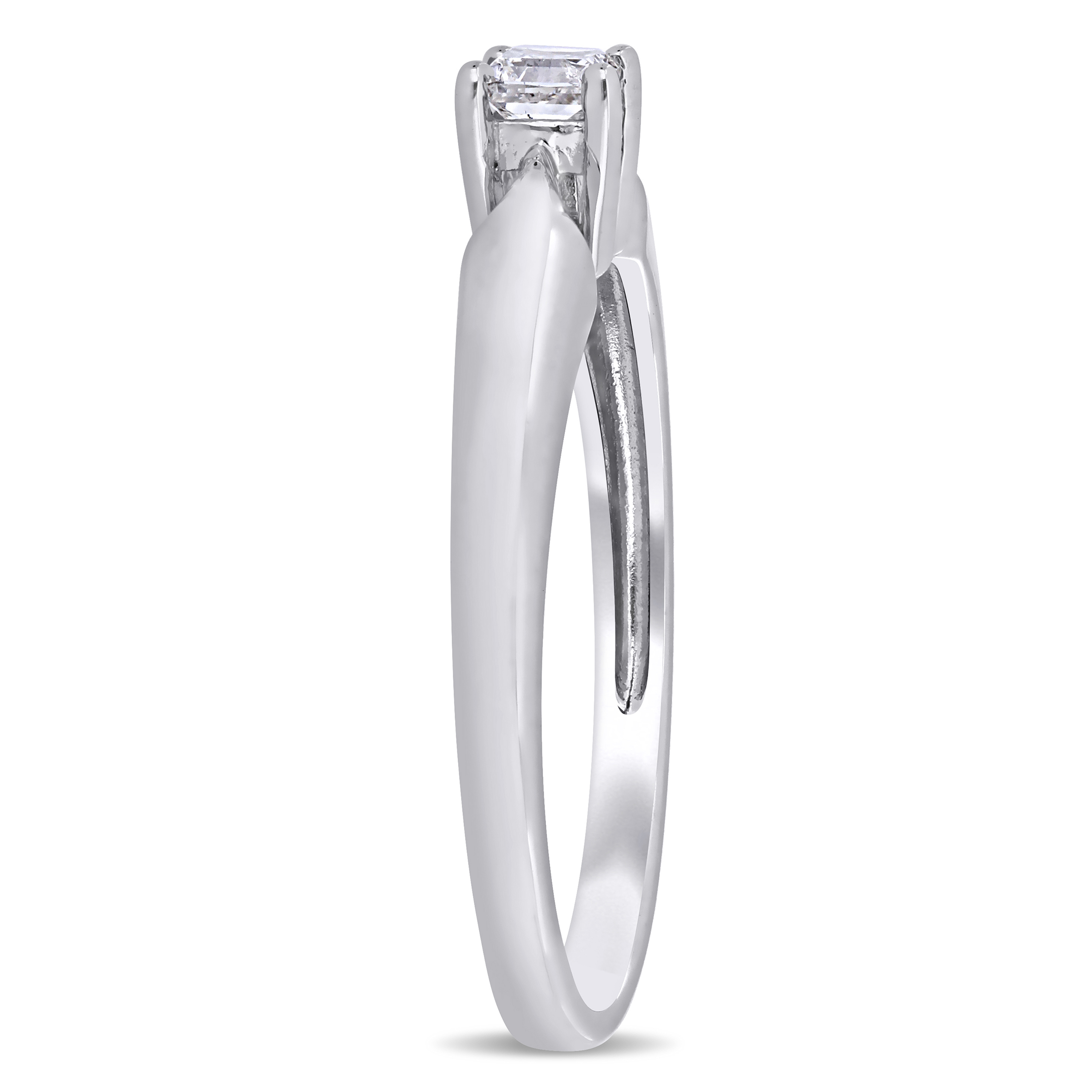 Miabella Women's 1/5 Carat T.W. Princess-Cut Diamond 10kt White Gold Solitaire Engagement Ring - image 3 of 7