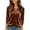 Brown, variant on MLCDZ Women's Velvet Tops 3/4 Sleeve V Neck Fall Winter Lightweight Casual Trendy Christmas Formal Evening Party Holiday Shirts