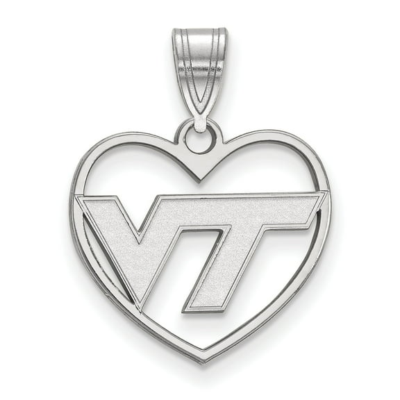 Women's Virginia Tech Hokies Sterling Silver Logo Heart Pendant