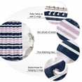thumbnail image 6 of Navy Blue Pink Striped Waterproof Fabric Shower Curtain,Gradient Horizontal Lines Waterproof Fabric Shower Curtain for Bathroom Curtains Bathtubs Hotel Shower Curtains with 12 Hooks Standard 66x72, 6 of 8