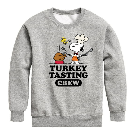 Peanuts - Turkey Tasting Crew - Toddler And Youth Crewneck Fleece Sweatshirt