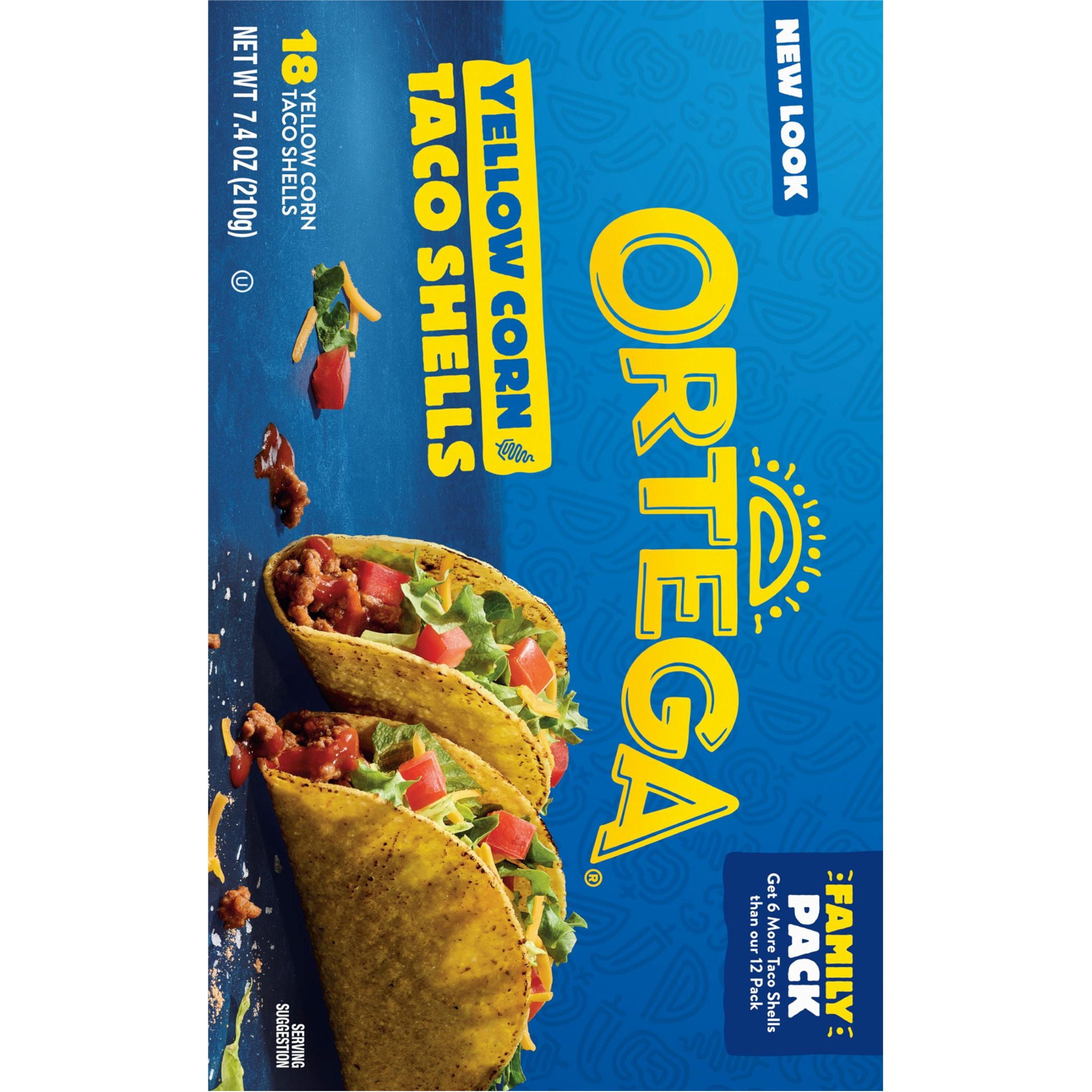 (2 pack) Ortega Yellow Corn Taco Shells Kit, Kosher, 7.4 oz, 18 Count