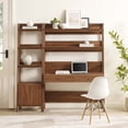 thumbnail image 5 of Modway Bixby 2-Piece Wood Office Desk and Bookshelf - Walnut, 5 of 5
