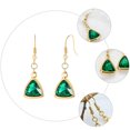 thumbnail image 2 of 1pair triángulo pendientes pendientes moda estilo larga artificial esmeralda tachuelas, 2 of 7