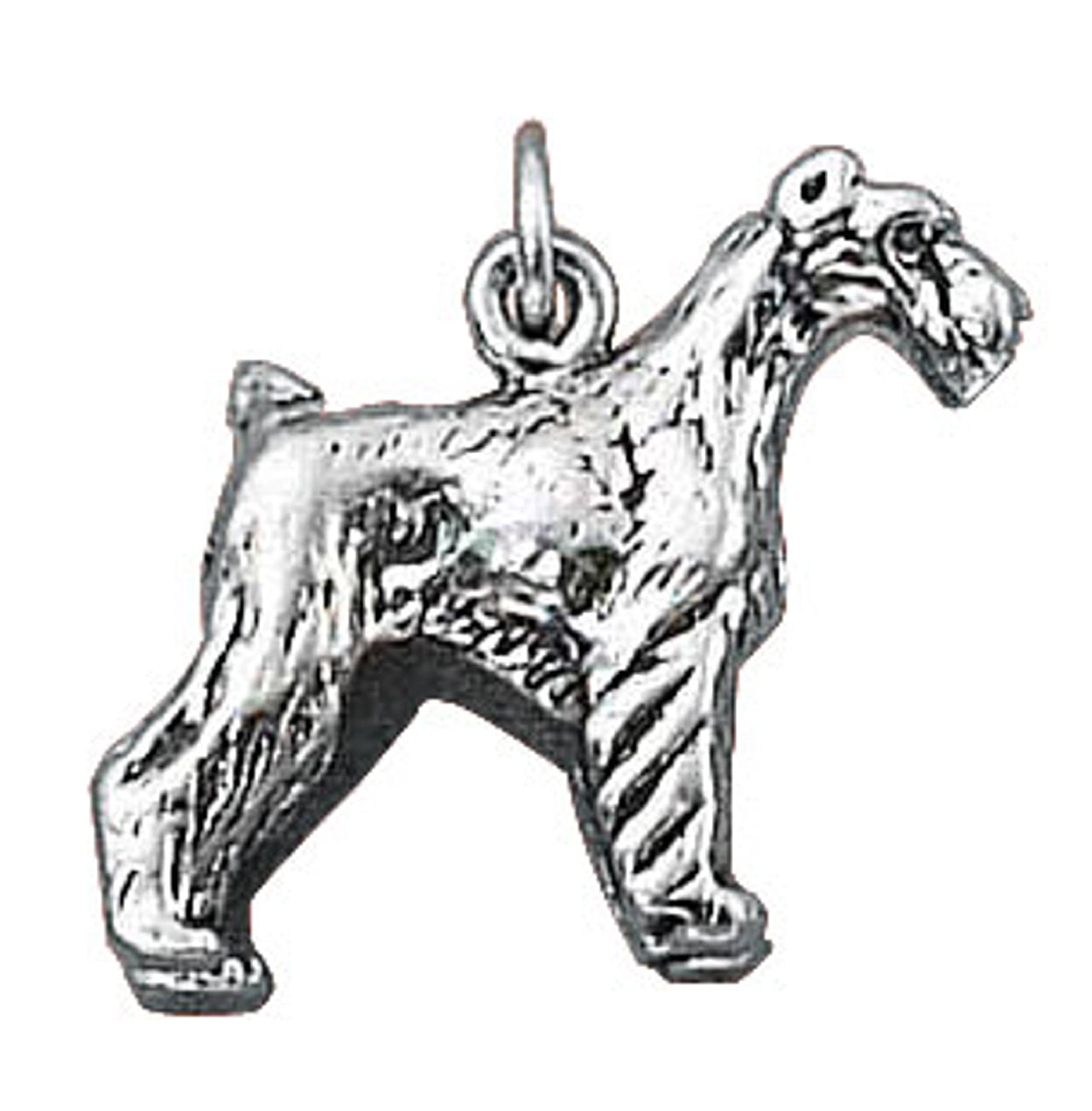 Sterling Silver 3D Schnauzer Dog Charm or Pendant