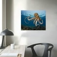 thumbnail image 3 of COMIO  Day Octopus in Mid-Water, Hawaii Canvas Wall Art Print, Wildlife Home Decor Artwork, 3 of 4