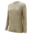 thumbnail image 4 of VISALY Pullover Crewneck Sweatshirt Tunic Sweatshirt Long Sleeve Shirts Loose Fit Casual Tops Fall Fashion Pullover Sweaters Side Oversized Sweatshirt Pullover Women Sweater Shirts Beige Xl, 4 of 9