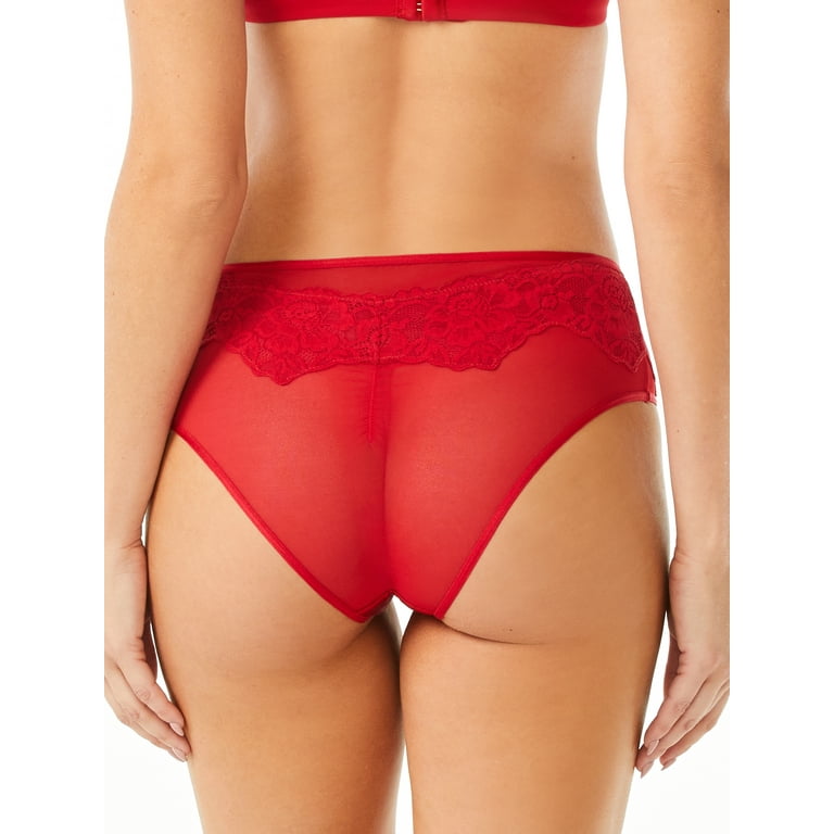 Sofia Intimates by Sofia Vergara Women's Satin and Lace Cheeky Panties,  2-Pack 