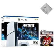 2025 New TEC PlayStation_5 Slim Disc Edition Bundle – Fortnite Cobalt & Madden NFL 25 | 1TB SSD, 4K Gaming, 2 Free Games