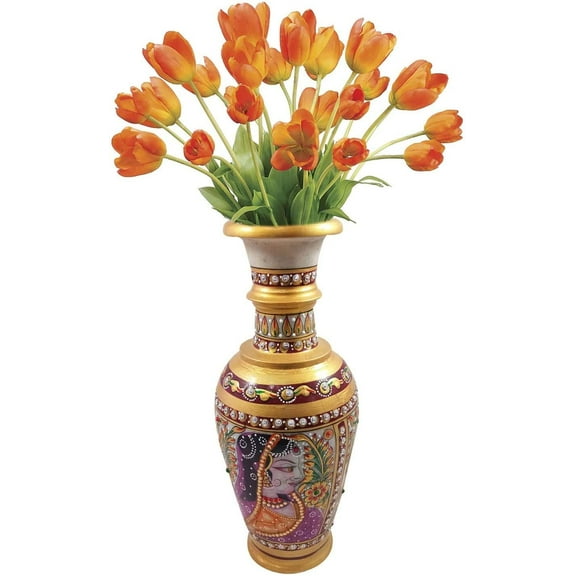 India Meets India Handicraft Flower Vase with Antique Design Decorative Home, Offices, Best Gifting, Made by Awarded Indian Artisan