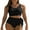 Black, variant on Womens Bikinis Swimwear Set 2 piece Bikinis Shoulders Push Up Bathing Suits Summer Racerback Solid Color Swimsuit Black US 2-4