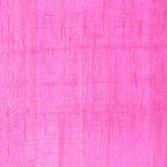 Ahgly Company Indoor Square Abstract Pink Modern Area Rugs, 6' Square