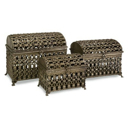 Fiennes Metal Storage Trunks - Set of 3 - 15W x 19HH in.