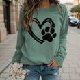 thumbnail image 2 of Essentials Women's Sweatshirts Dog Paw Heart Animal Print Long Sleeve Crew Neck Plain Pullover Tops, 2 of 4
