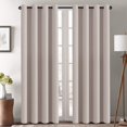 thumbnail image 1 of PrimeBeau Blackout Curtain for Living Room Thermal Insulated Window Treatment Curtain Extra Long 84 inch Length Energy Saving Solid Grommet Top Blackout Drape, One Panel, Natural, 1 of 7