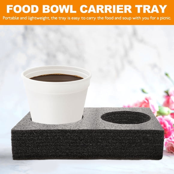 HONMEET 2Pcs Soup Bowl Packing Trays Multi Hole Design Epe Material Hot And Cold Beverage Packing For Home Use
