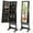 Black, variant on Costway Lockable Mirrored Jewelry Cabinet Armoire Organizer Storage with Stand & LED Lights White