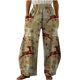 thumbnail image 2 of Puntoco Pantalones sueltos casuales vintage con estampado navideño para mujer Pantalones de pierna ancha casuales Pantalones Puntoco Puntoco-3955, 2 of 5