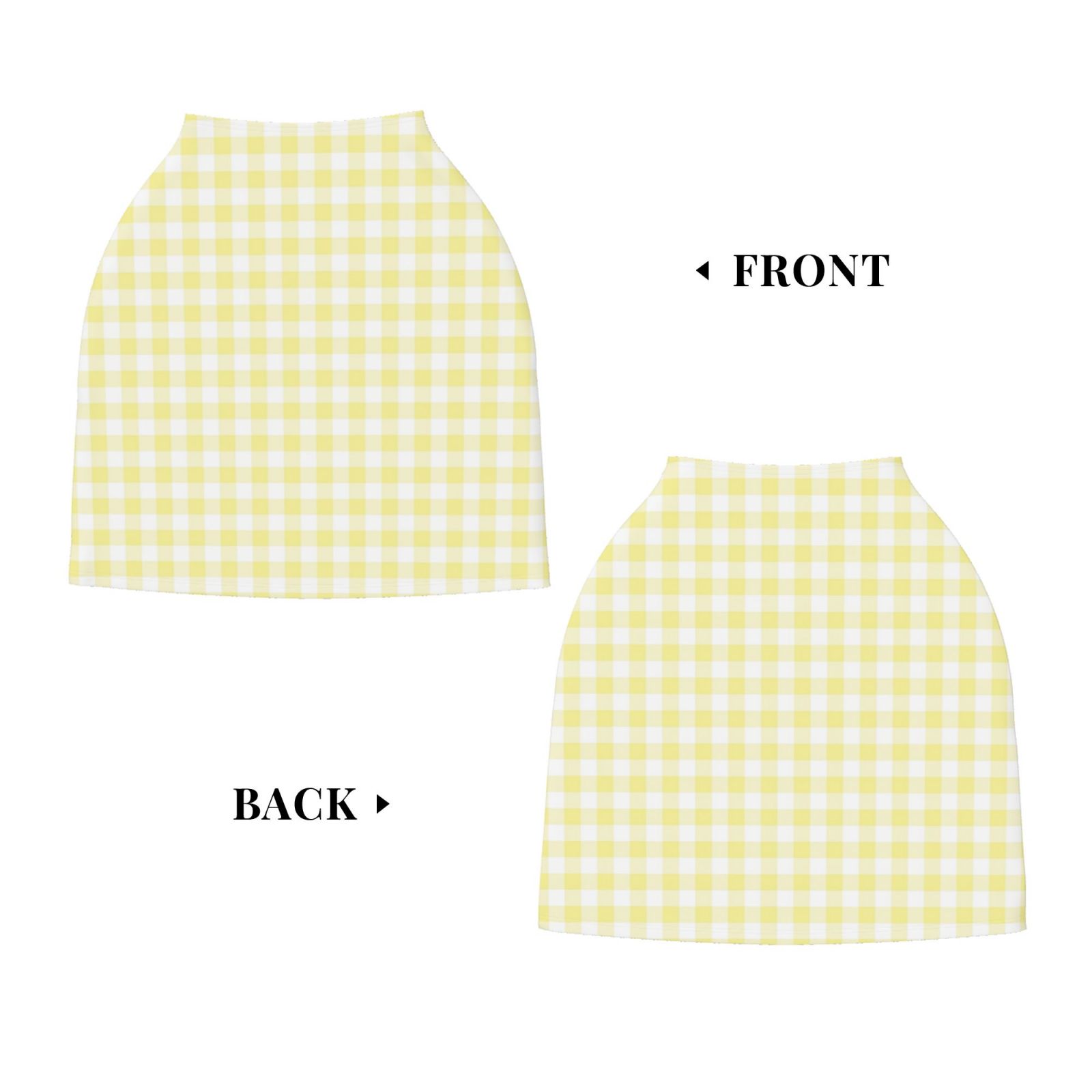 Fotbe Lemon Yellow Checkboard Pattern Car Seat Covers for Babies, Nursing Breastfeeding Cover Infant Carseat Canopy, Soft Stretchy Carrier Cover