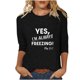 thumbnail image 1 of Camisetas de Manga Larga de las Mujeres Impresión de la Carta Pullover de Cuello Redondo, 3/4 Manga de Moda Casual para la Fiesta de Verano de Primavera Y el Uso Diario, 1 of 3