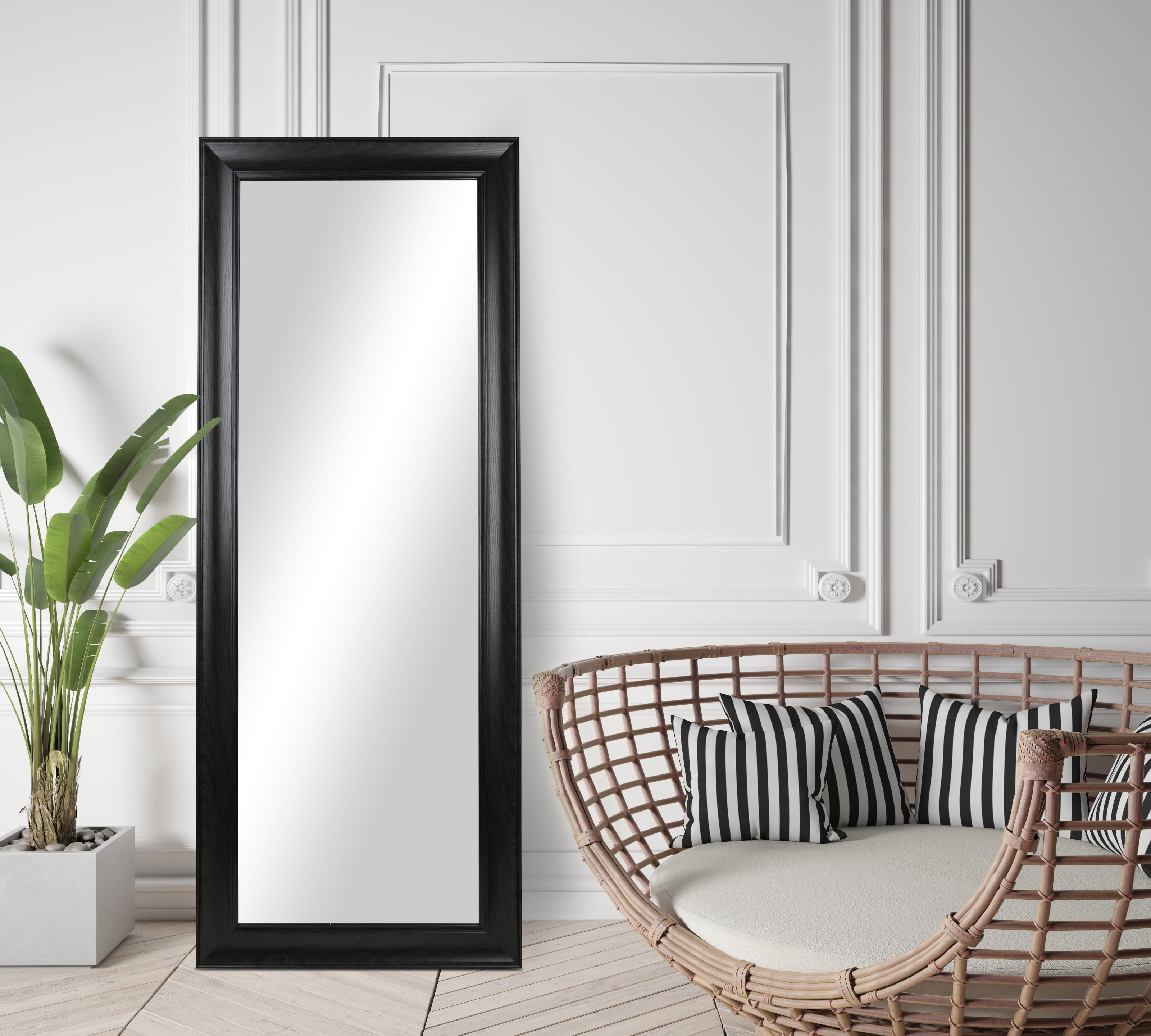(2 pack) Better Homes & Gardens 27x70 Black Rectangle Large Full-Length Floor Mirror for Bedroom or Entryway