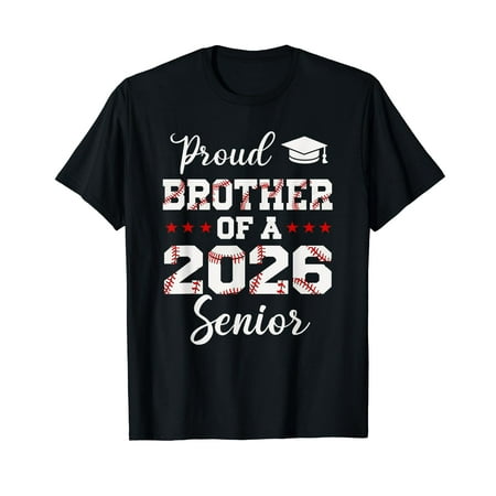 Senior Brother Class Of 2026 Cute Baseball Player Graduation T-Shirt