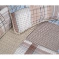 thumbnail image 1 of Comforter Set Queen Size  3-Piece Coverlet Set for Night Sleep  Bedding Quilt with Green Yellow Blue Plaid Striped Real Patchwork, 1 of 4