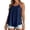 Blue, variant on OOOUM Women Pleated T Back Tank Top Solid Spaghetti Strap Pullover Scoop Neck Flowy Loose Fit Lightweight Beach Casual Layering Camisole Khaki S