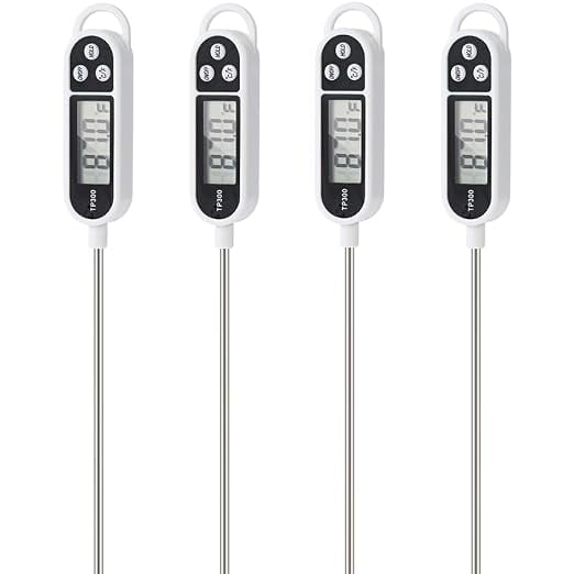 Instant Read Meat Thermometer Digital Kitchen Cooking Food Thermometer 9.4 Inch Probe 4 Pack