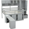 thumbnail image 4 of JERFIT Full Wood Loft Bed with Desk, Drawers, Shelves, Gray, 4 of 8