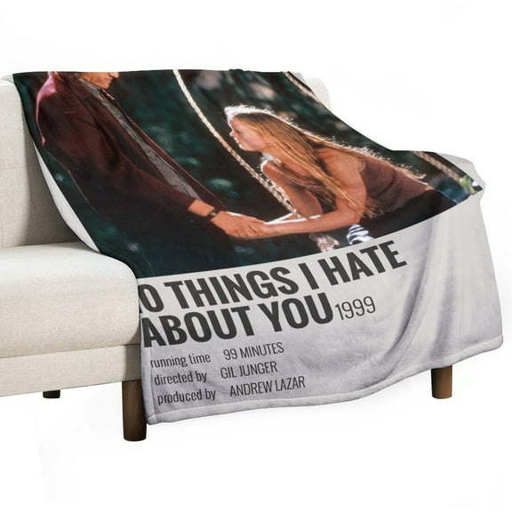 90 S Aesthetic for Room Poster 10 Things I Hate About You Poster Luxury Flannel Blanket - Super Soft Anti-Static Plush Warm Blanket for Sofa Bed - Extra Large Cozy Blanket for Men and Women, Home Dec