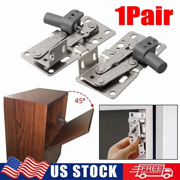 1 Pairs Cabinet Drawer Soft Close Tip Out Tray Hinges Scissor Hinges 45 Degrees