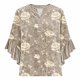 thumbnail image 5 of Tejiojio Women's Casual Printed Top Lace Trim V-Neck 3/4 Sleeves Button Down Fashionable Daily Wear, 5 of 6