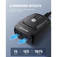 thumbnail image 6 of Light Sensor Timer Waterproof, Plug in Timer Switch, 100 ft Range Remote Control with 2 Grounded Electrical Outlets for Outdoor String Lights, 15A 1/2HP UL Listed, 6 of 7