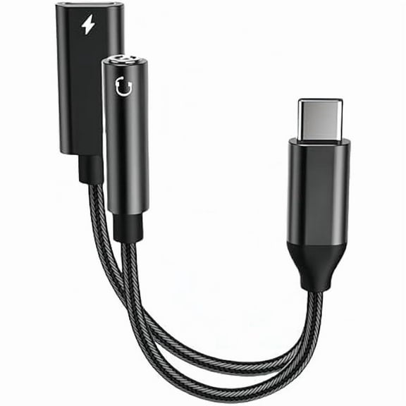 USB-C to 3.5mm Audio Headphone Adapter - HiFi and Charger 2-in-1 Compatible with Apple iPhone 15 Samsung Galaxy S24 S23 S22 S21 S20 Plus Pro Max Ultra Pixel iPad - Type C to Jack Dongle Adapter