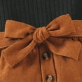 thumbnail image 5 of Toddler Girl Fall Winter Outfit Skirt Set Turtleneck Cotton Pullover Top Button Mini Skirt with Belt 1-5Y, 5 of 5