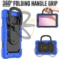 thumbnail image 3 of Case for Lenovo Tab M8 4th Gen 2024/2023 (TB-301FU, TB-300FU), 360 Rotating Stand Handle Pencil Holder Shoulder Strap Heavy Duty Shockproof Cover, Blue, 3 of 7
