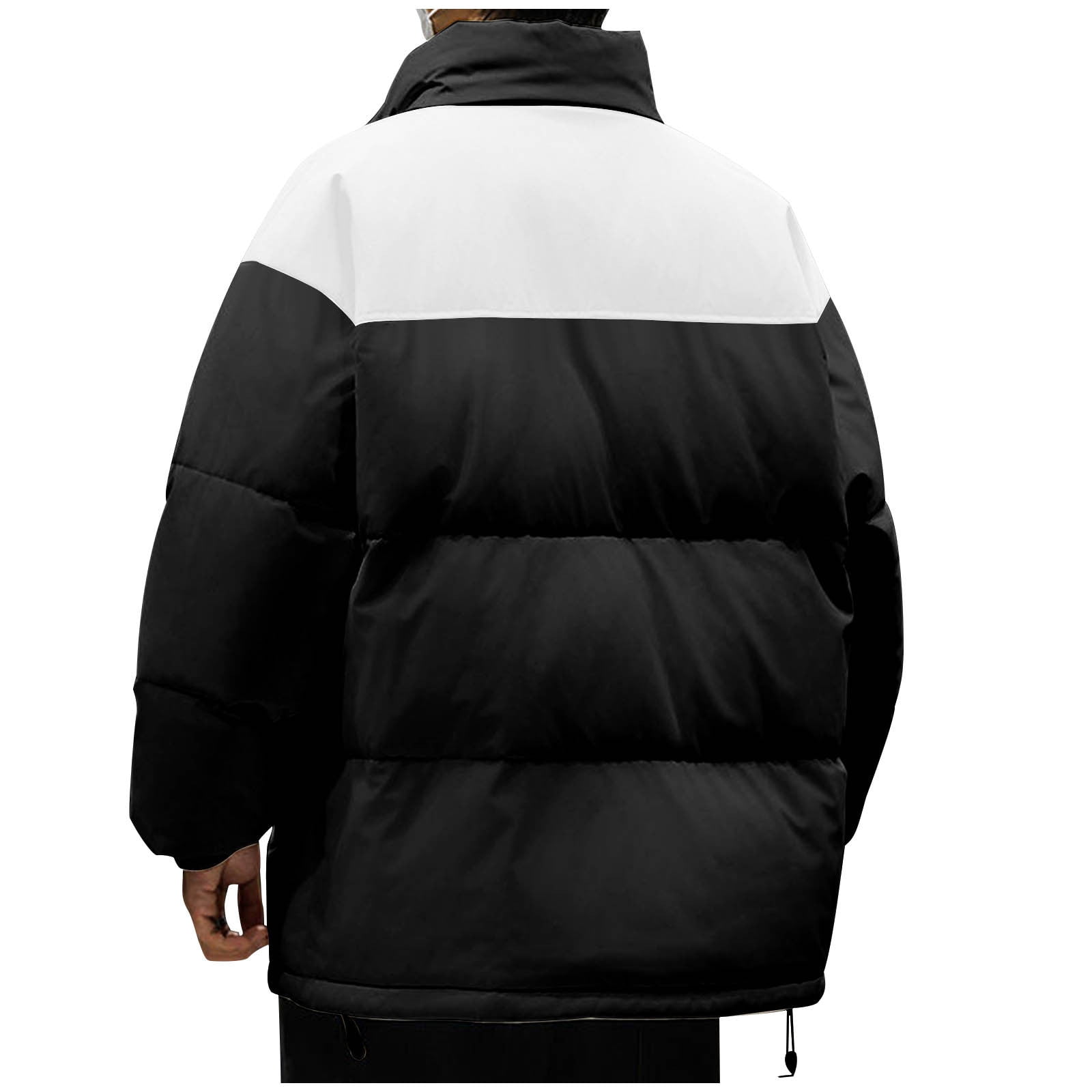 BADHUB Men's Down Jacket with No Hood Raglan Sleeve Warm Puffer