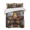 thumbnail image 2 of Farmhouse Retro Twin Size Down Alternative Comforter, Lightweight Comforter Quilt Bedding Set with Pillow Shams Brown Country Texas Star Wooden Grain All Seasons Bed Comforter Duvet Insert 68"x86", 2 of 7