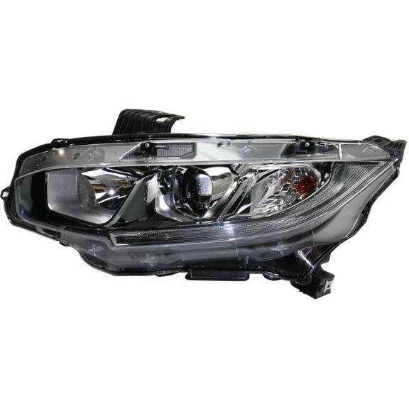 Headlight Compatible With 2016-2020 Honda Civic Left Driver Halogen With bulb(s) CAPA Certified
