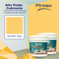 thumbnail image 2 of PINTEX Galon de Pintura para Pared Vinil-Acrílica | Fácil Aplicación, Alta Cobertura y Resistente a la Lluvia | Pintura Acrilica para Interiores Exteriores Mate | 3.8 L c/u | Color(AMARILLO TRIGO), 2 of 8