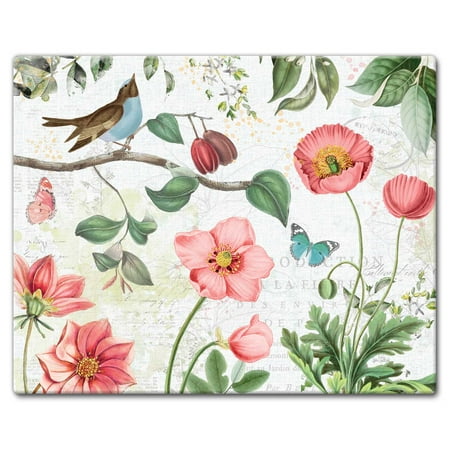 CounterArt Studio Botanicals Tempered Glass Counter Saver/ Cutting Board