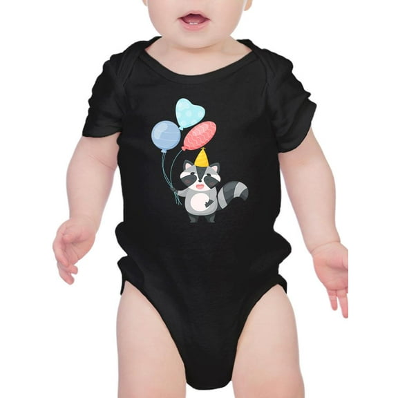 Raccoon With Balloons Bodysuit Infant -Image by Shutterstock, 6 Months