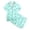Mint Green, variant on REDARER Girls Casual Bow Printed Button Lapel Short Sleeved Top Shorts and Pajamas Set,5-6 Years