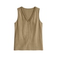 thumbnail image 5 of PNTUTB Summer Fashion Tops for Women's Sleeveless Tank Tops Solid-Color V-Neck Lace-Up Top Loose Breathable Comfortable Casual Tank Tops, 5 of 6