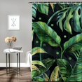 thumbnail image 2 of Orinice Tropical Shower Curtain Palm Leaf Green Shower Curtain Tropical Theme Bathroom Curtains Banana Leaves Plant Jungle Shower Curtain Waterproof Curtains Set with 69r\ 69x72, 2 of 7