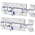 thumbnail image 1 of HSHDLDF 2 Pack Barrel Bolt Latch, Slide Bolt Latch 3 Inches Slide Latch Lock, Thickened Stainless Steel Sliding Lock for Door, Brushed Finish Sliding Bolt Lock, Sliding Bolt Latch with 12PCS Screws, 1 of 7