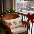 thumbnail image 4 of Seyotauo Christmas Embroidered Pillow Snowflake Merry Christmas Cushion Cover 12x20 inch, Polyester Soft Plush Pillowcase Festive Xmas Decor for Winter Indoor Living Room Sofa Bedroom Home Decor, 4 of 6